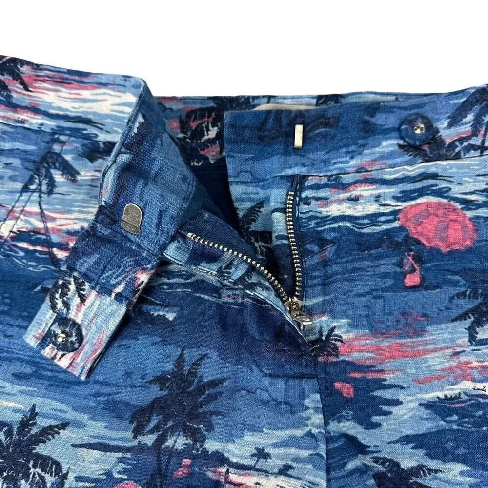 J. Crew Tropical Hawaiian Linen Shorts size 2